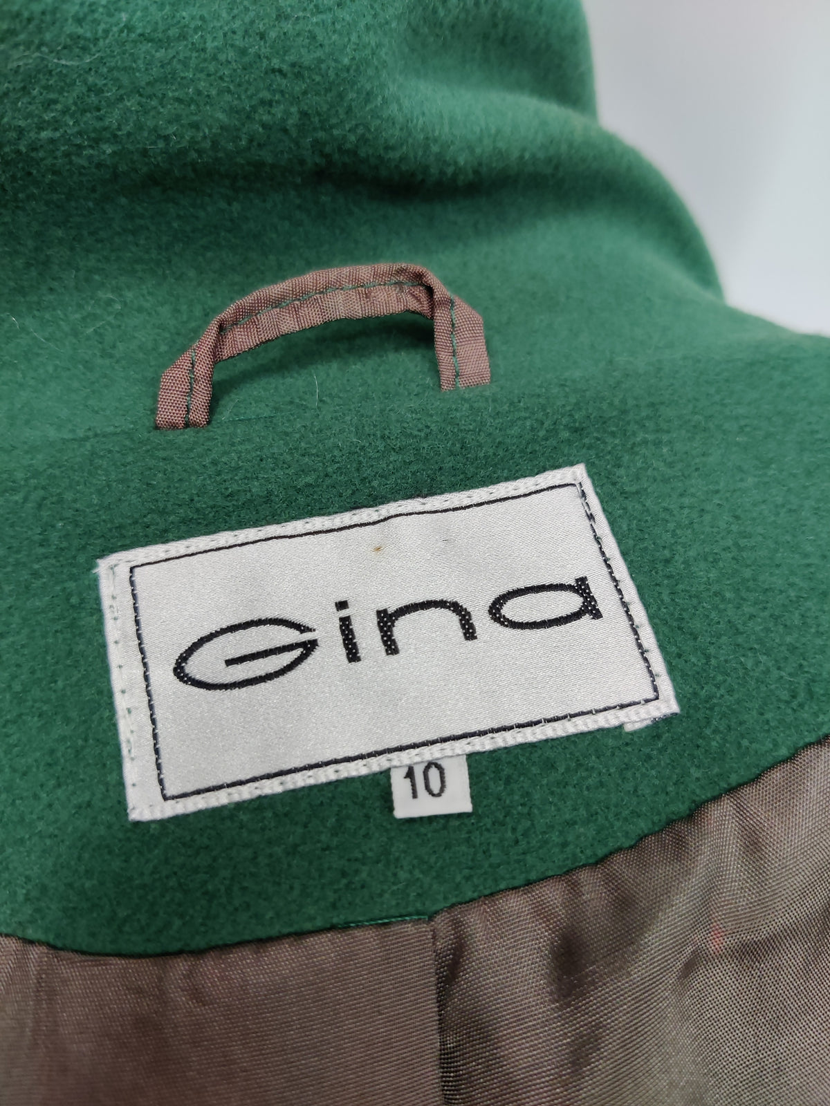Vintage Gina Italian Wool & Cashmere Double Breasted Coat in Forrest Green