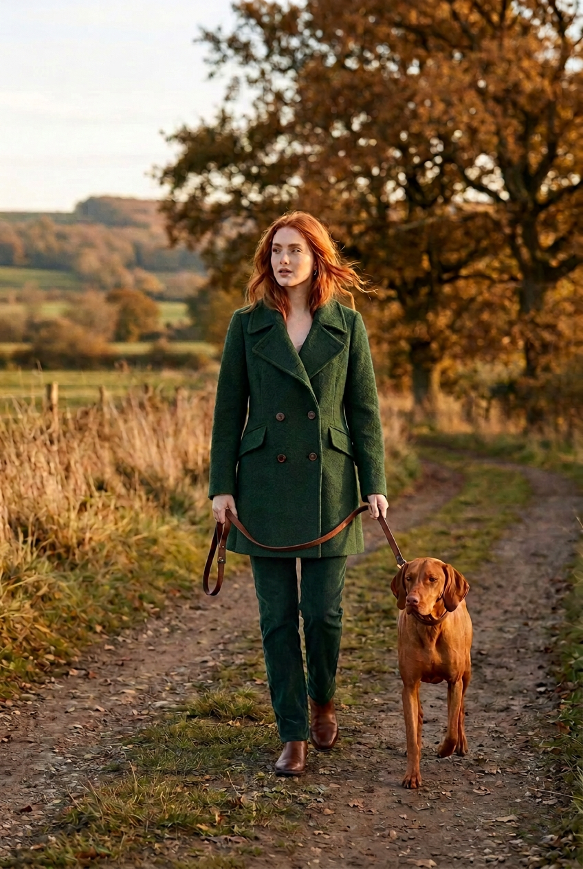Vintage Gina Italian Wool & Cashmere Double Breasted Coat in Forrest Green