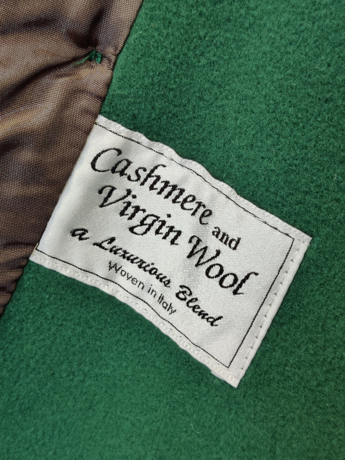 Vintage Gina Italian Wool & Cashmere Double Breasted Coat in Forrest Green
