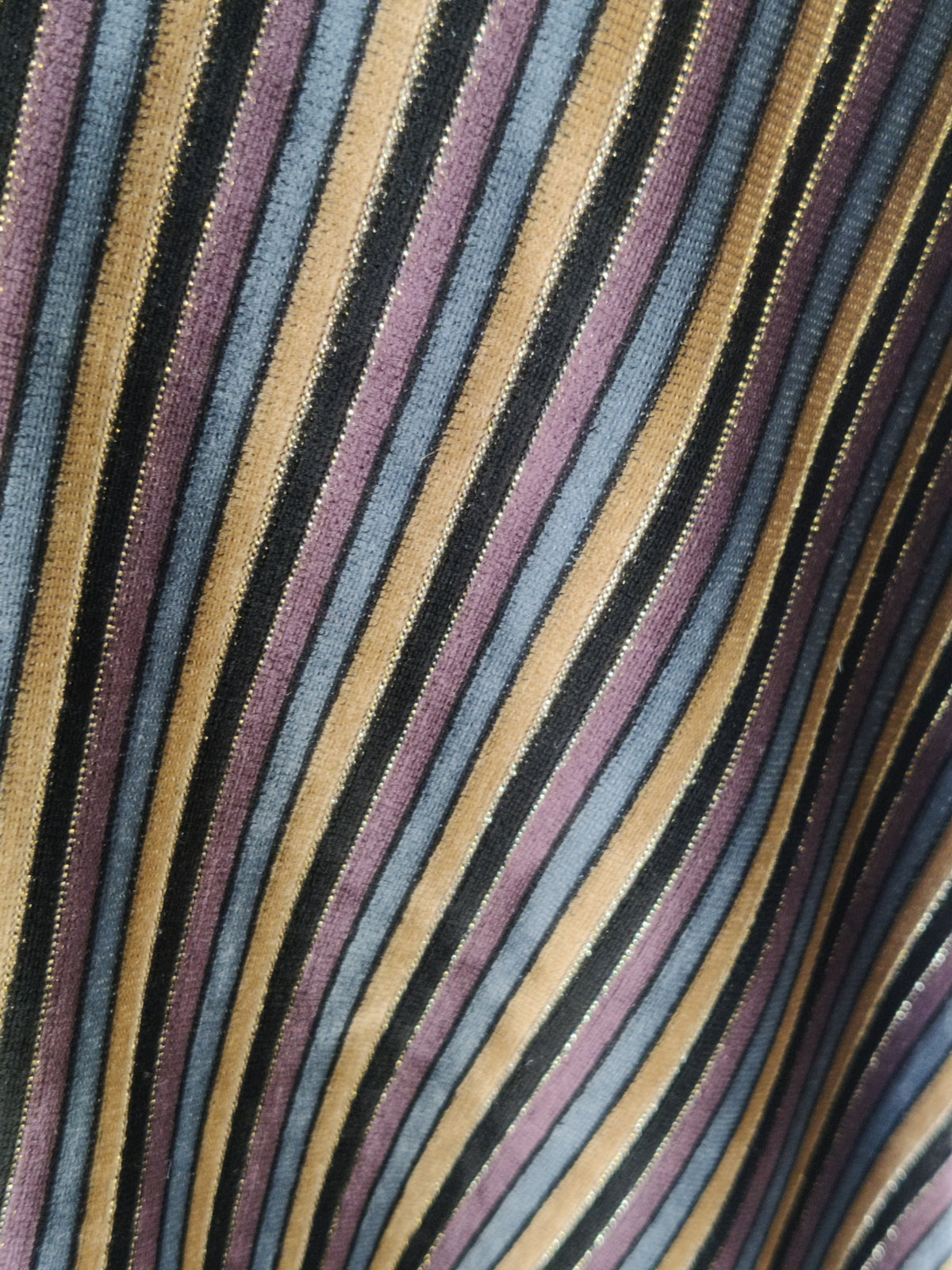Vintage 1970s Chevron Stripe Velvet Midi
