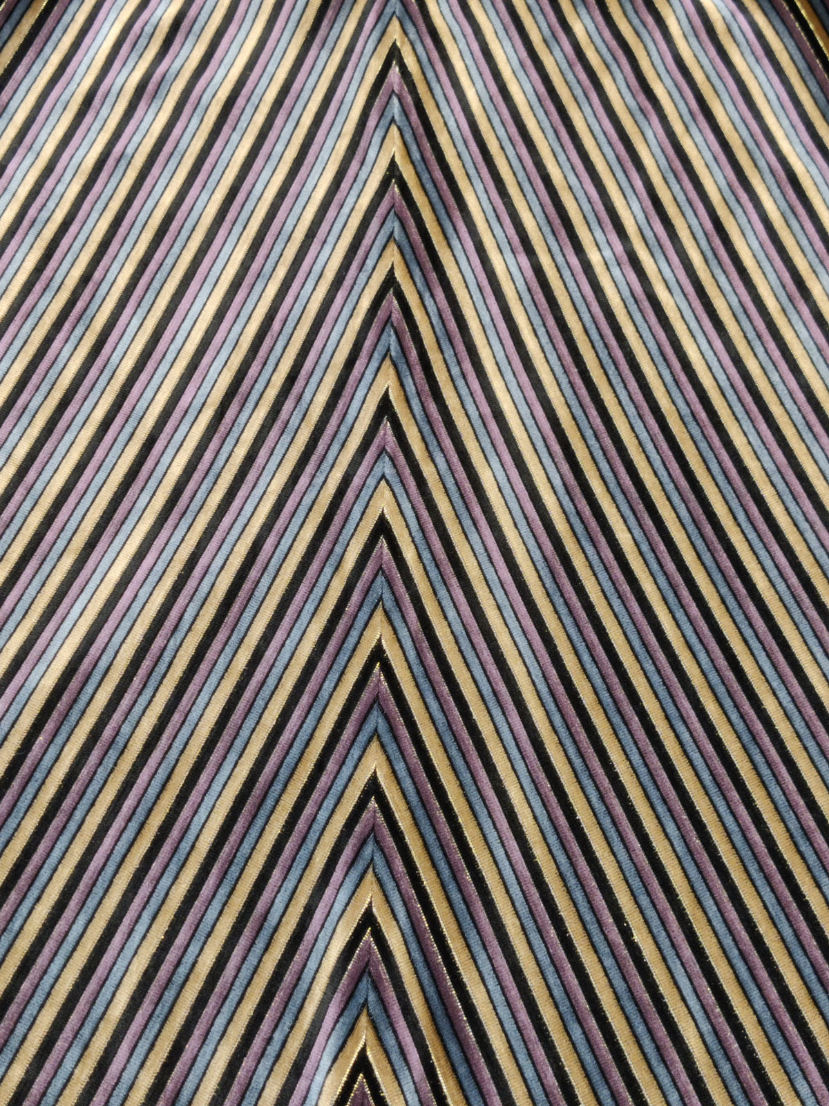 Vintage 1970s Chevron Stripe Velvet Midi