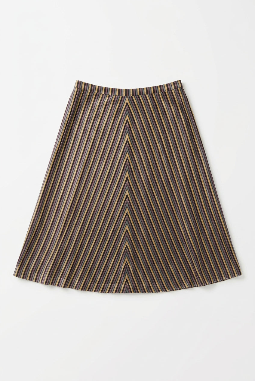 Vintage 1970s Chevron Stripe Velvet Midi