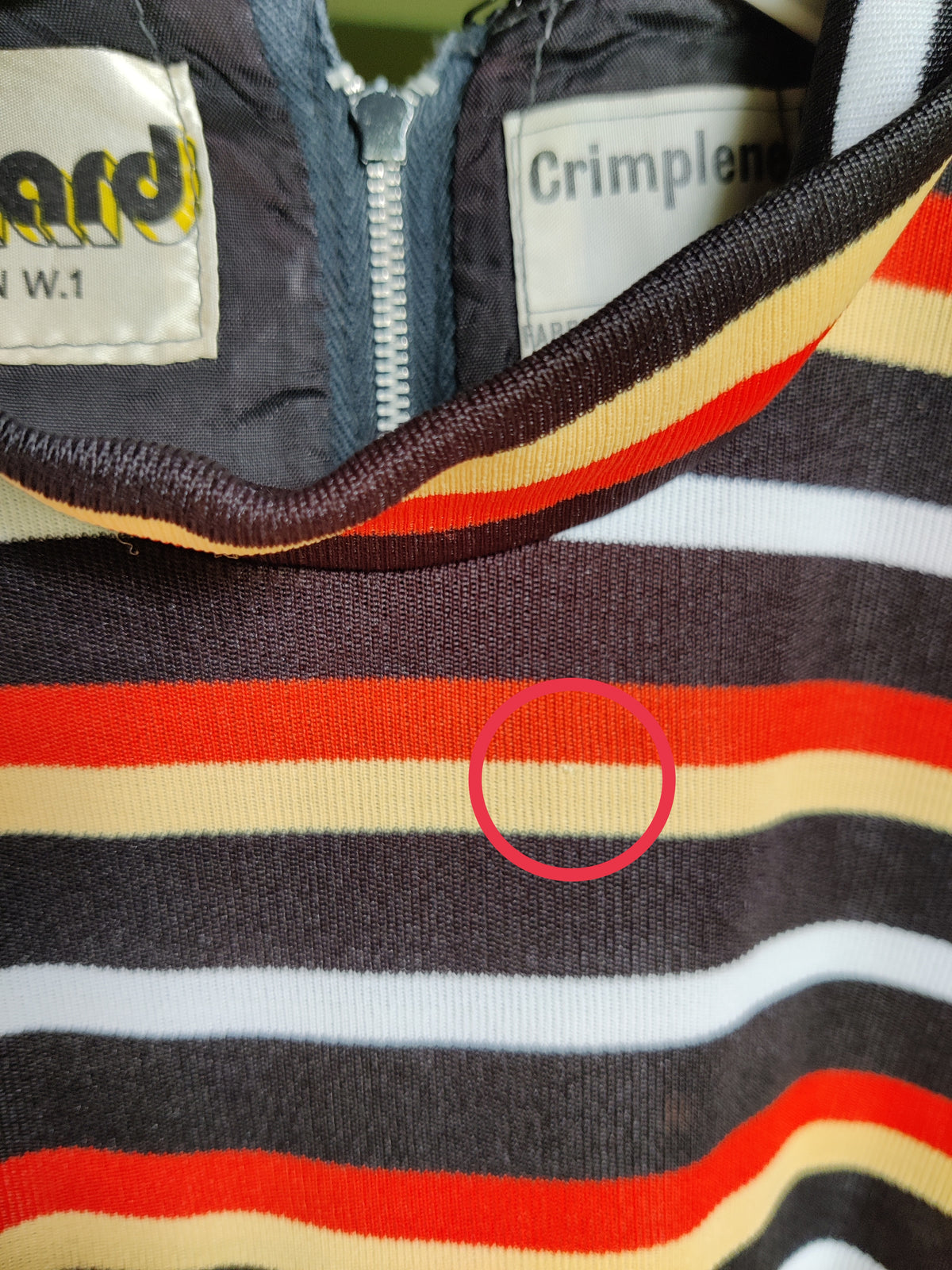 Vintage 1960s Glenard London Striped Mod Mini Dress