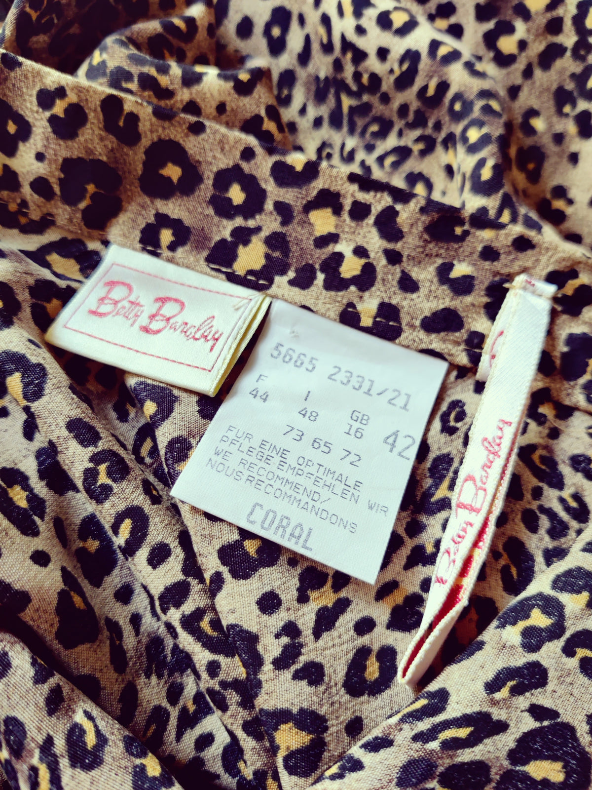 Vintage Betty Barclay Leopard Print Midi/Maxi Skirt