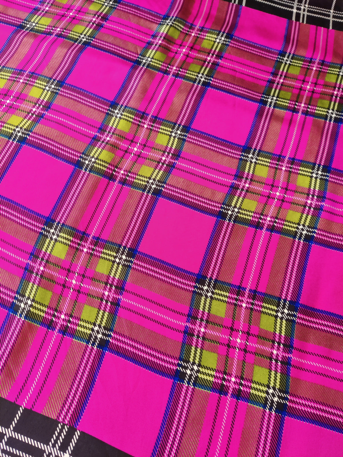 Vintage Passigatti Italian Silk Plaid Square Scarf