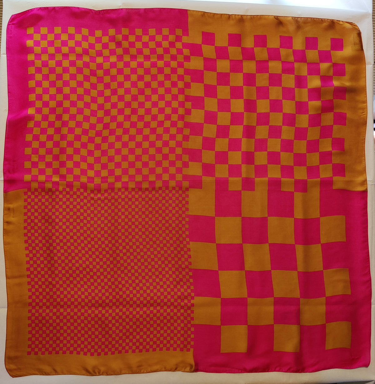 Vintage Thomas Pink Jermyn Street Pure Silk Checkerboard Scarf