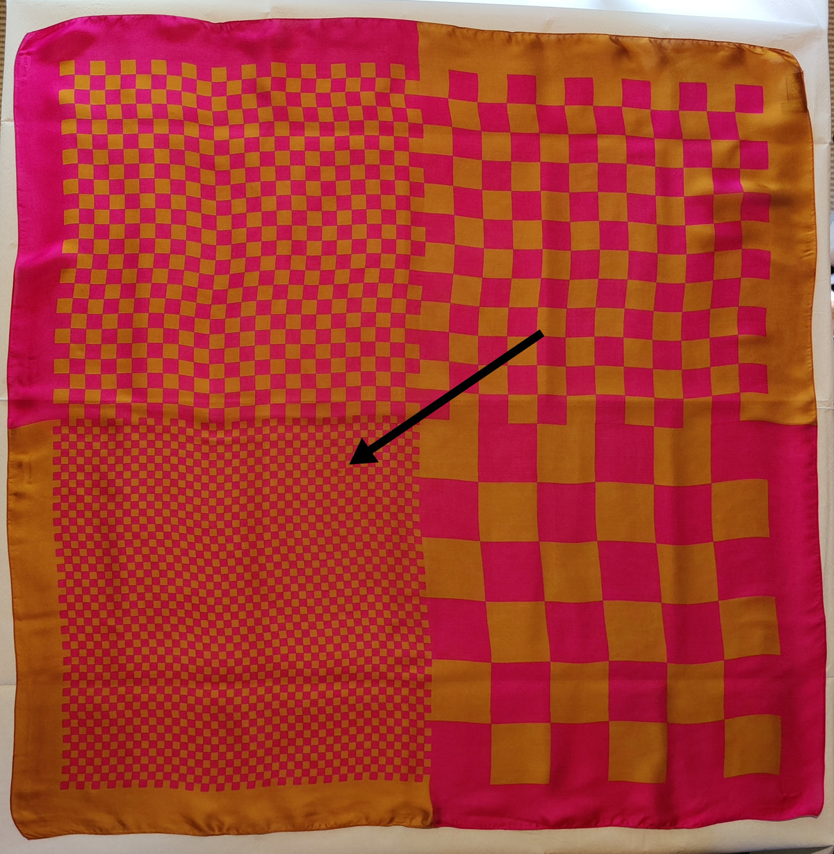 Vintage Thomas Pink Jermyn Street Pure Silk Checkerboard Scarf