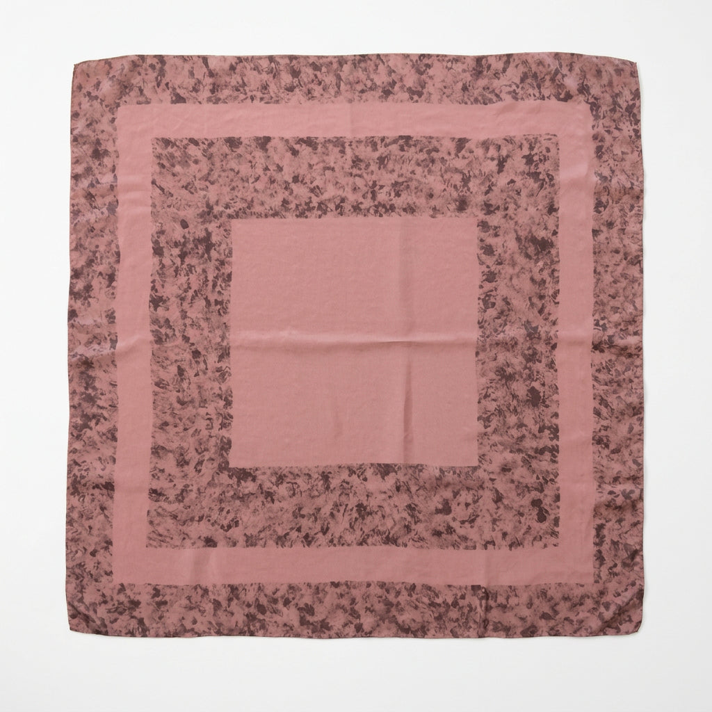 Timeless Vintage Dusky Pink and Grey Silk Scarf