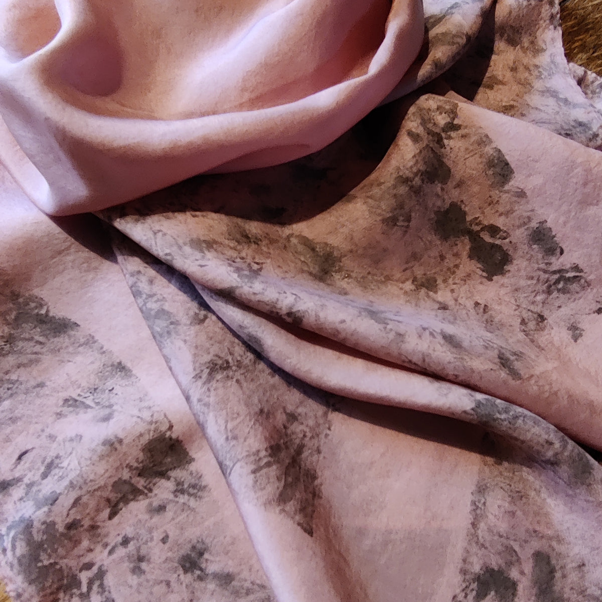 Timeless Vintage Dusky Pink and Grey Silk Scarf