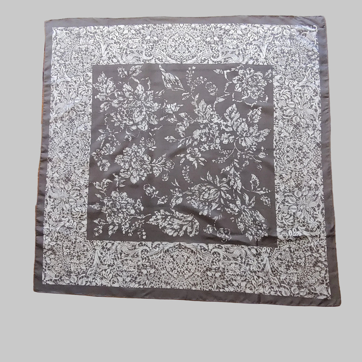 Vintage Filigree Floral Square Scarf