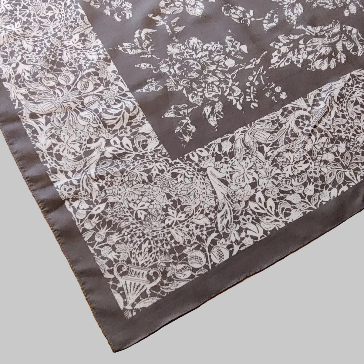 Vintage Filigree Floral Square Scarf