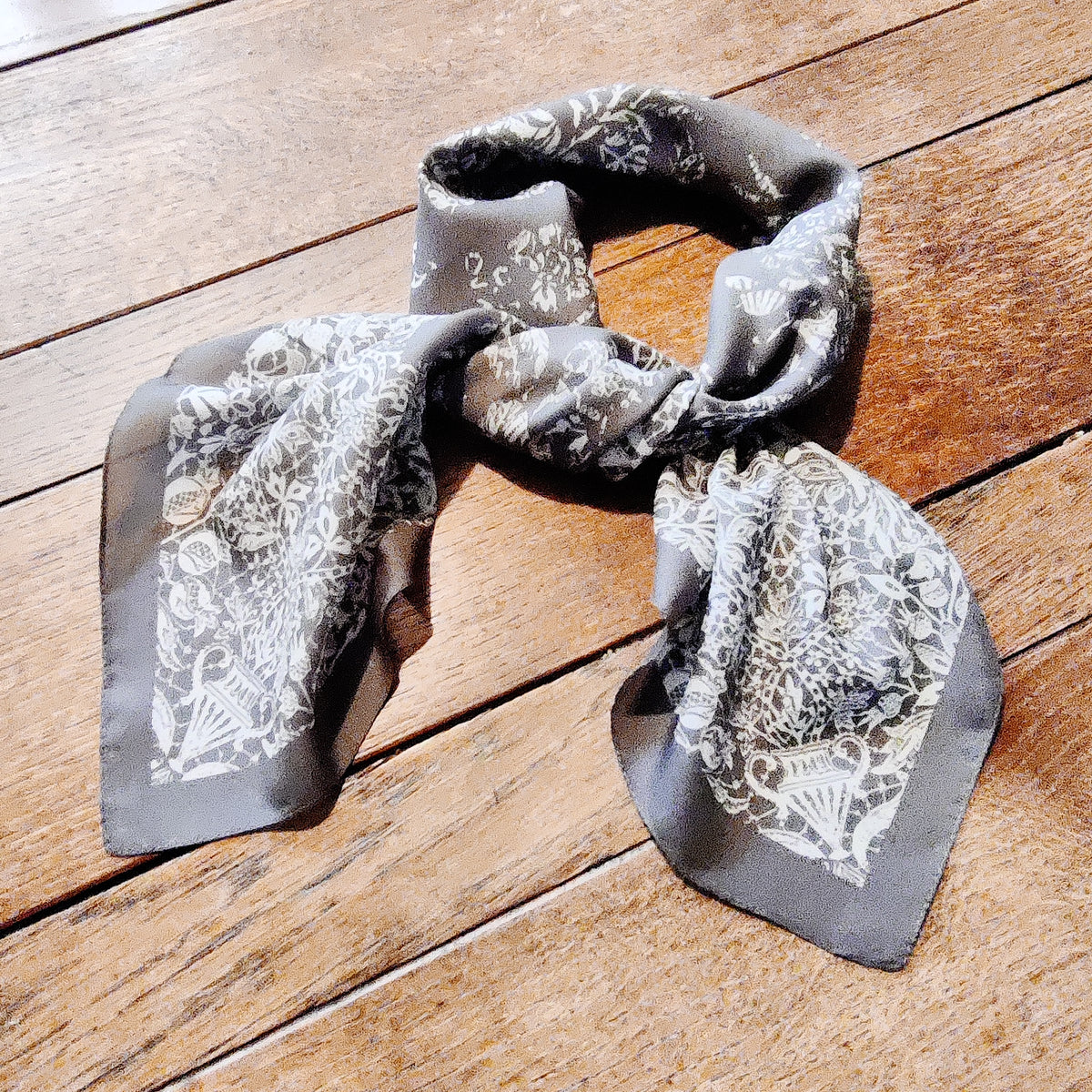 Vintage Filigree Floral Square Scarf