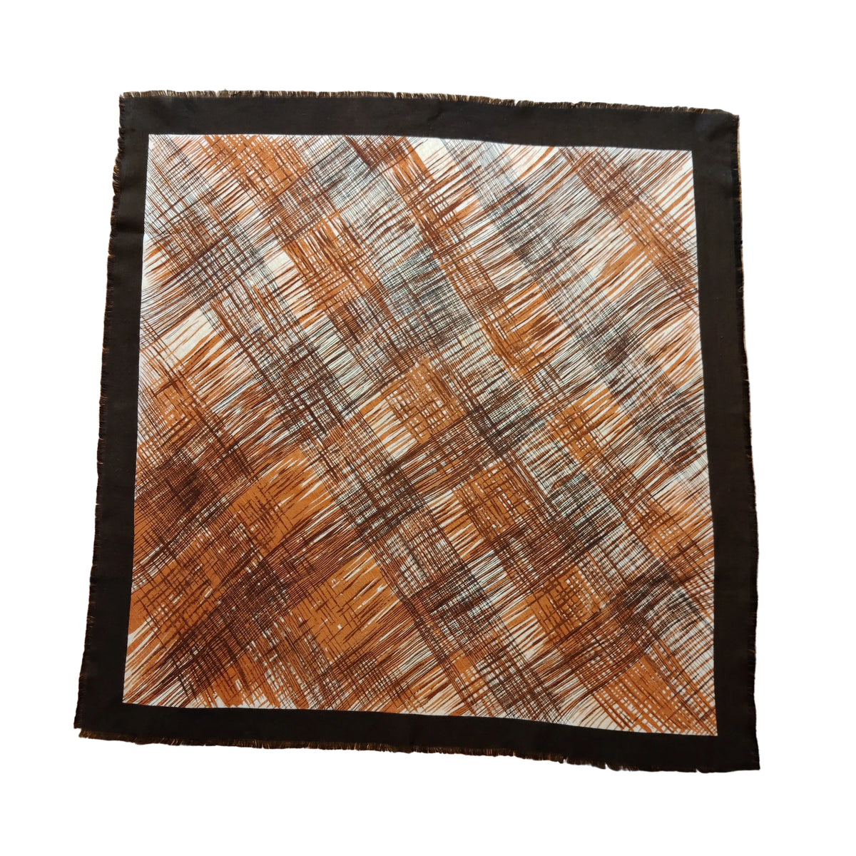 The Picasso of Plaid: 1970s Abstract Crosshatch Square Scarf