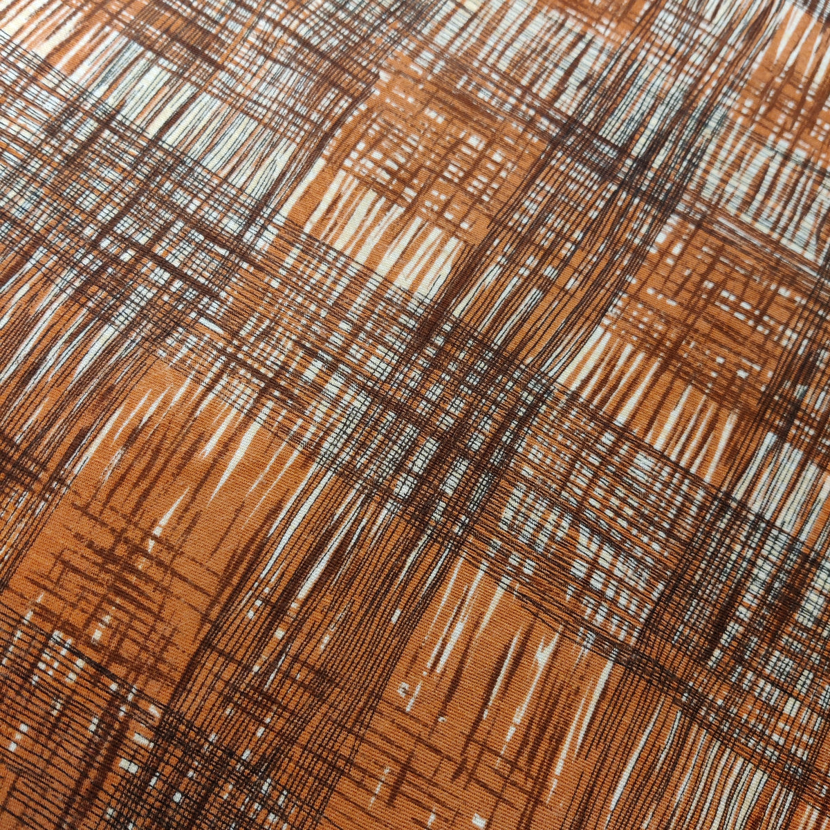 The Picasso of Plaid: 1970s Abstract Crosshatch Square Scarf
