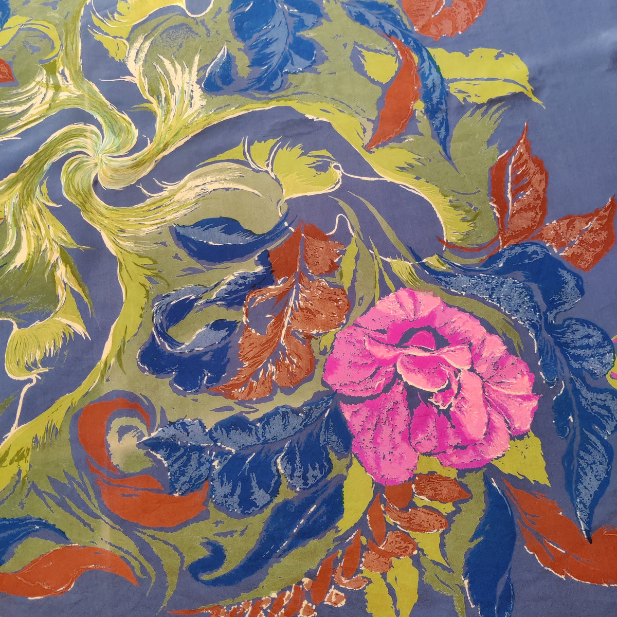 Vintage Jacqmar Botanical Swirl Silk Scarf