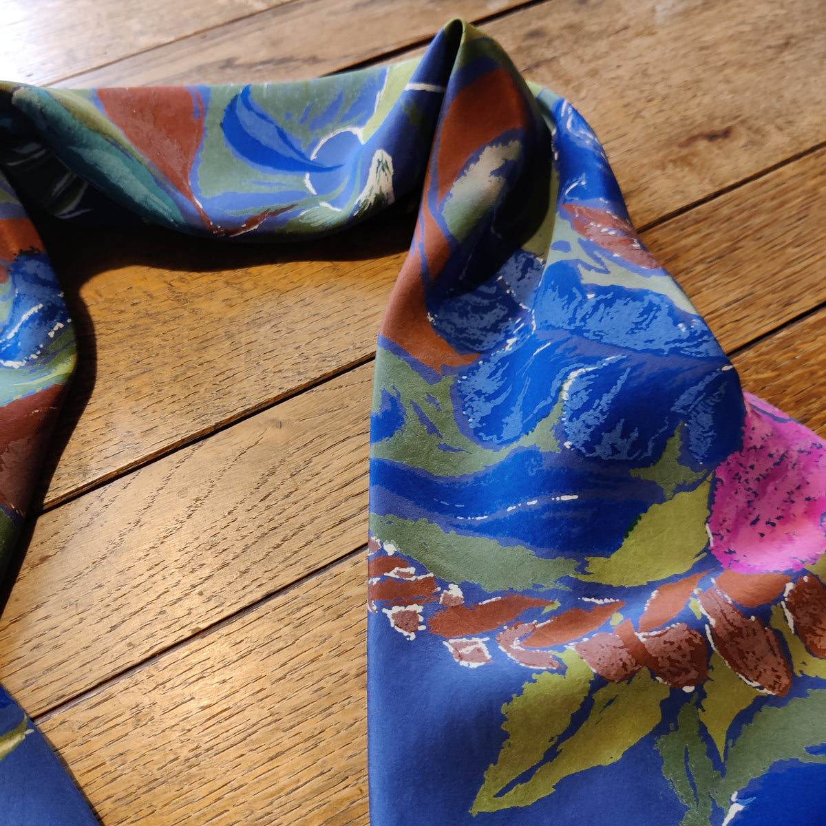 Vintage Jacqmar Botanical Swirl Silk Scarf