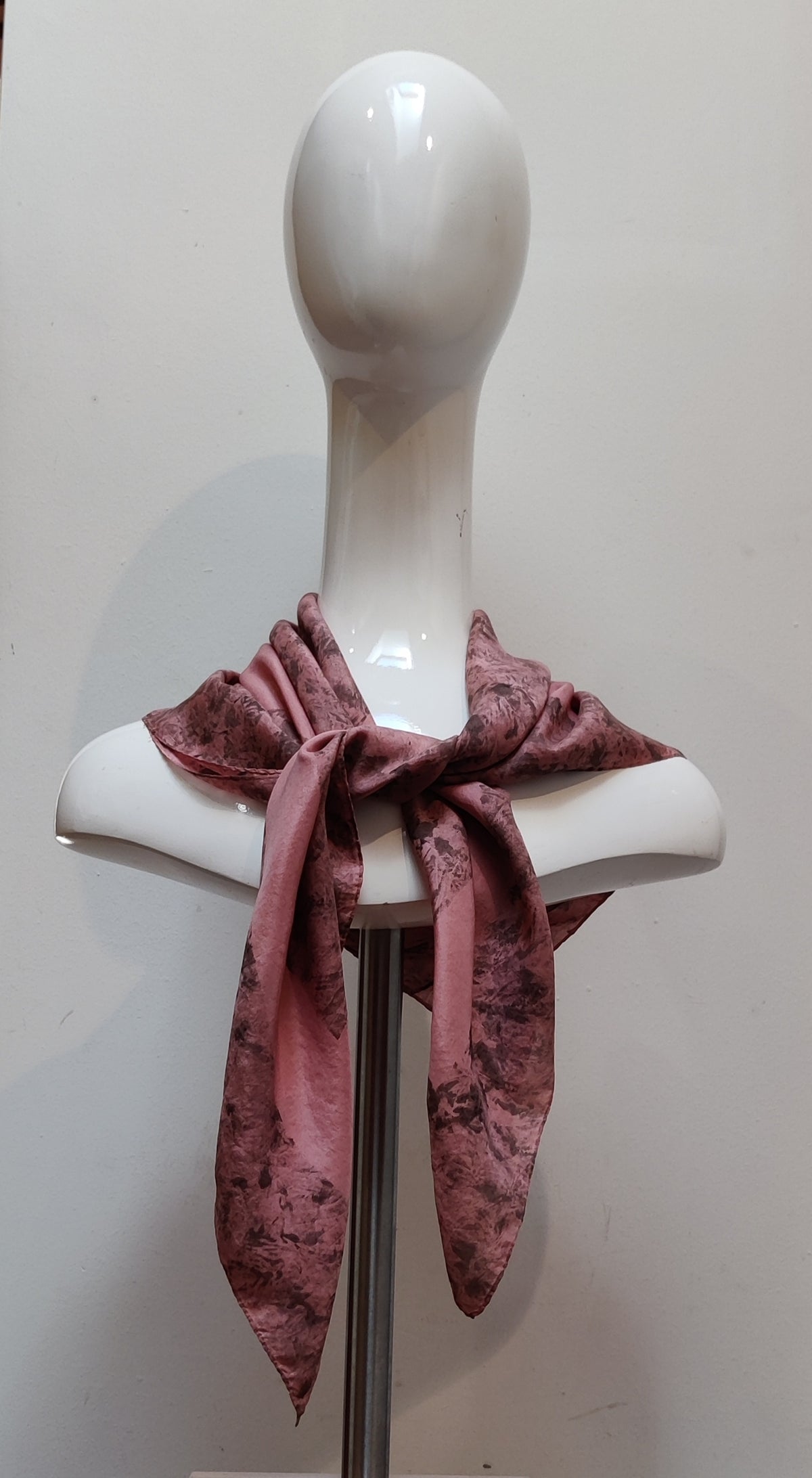 Timeless Vintage Dusky Pink and Grey Silk Scarf