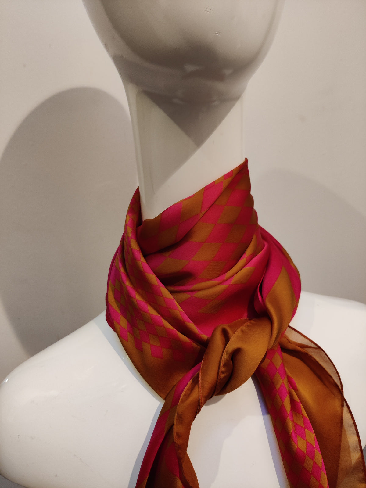Vintage Thomas Pink Jermyn Street Pure Silk Checkerboard Scarf