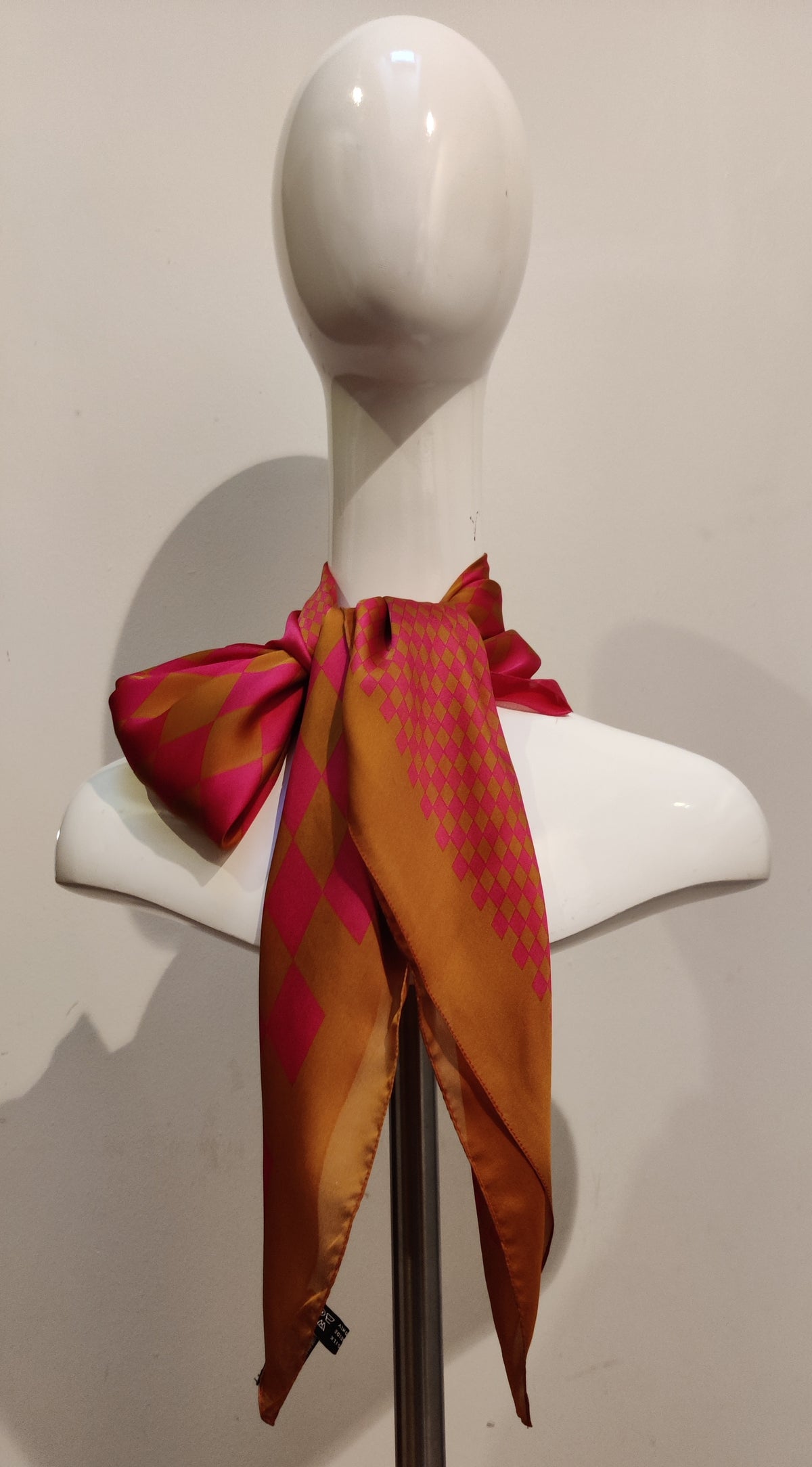 Vintage Thomas Pink Jermyn Street Pure Silk Checkerboard Scarf