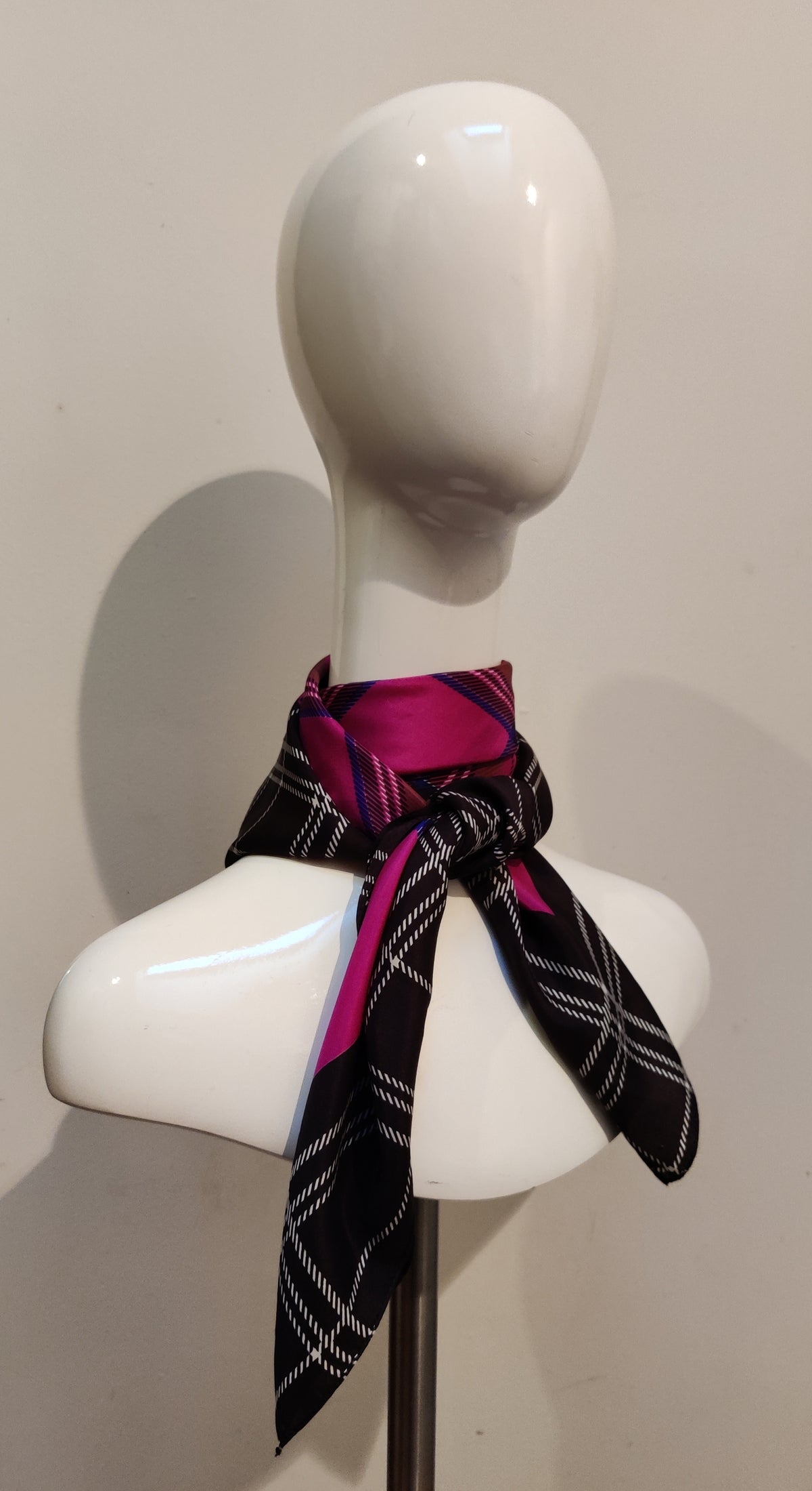 Vintage Passigatti Italian Silk Plaid Square Scarf