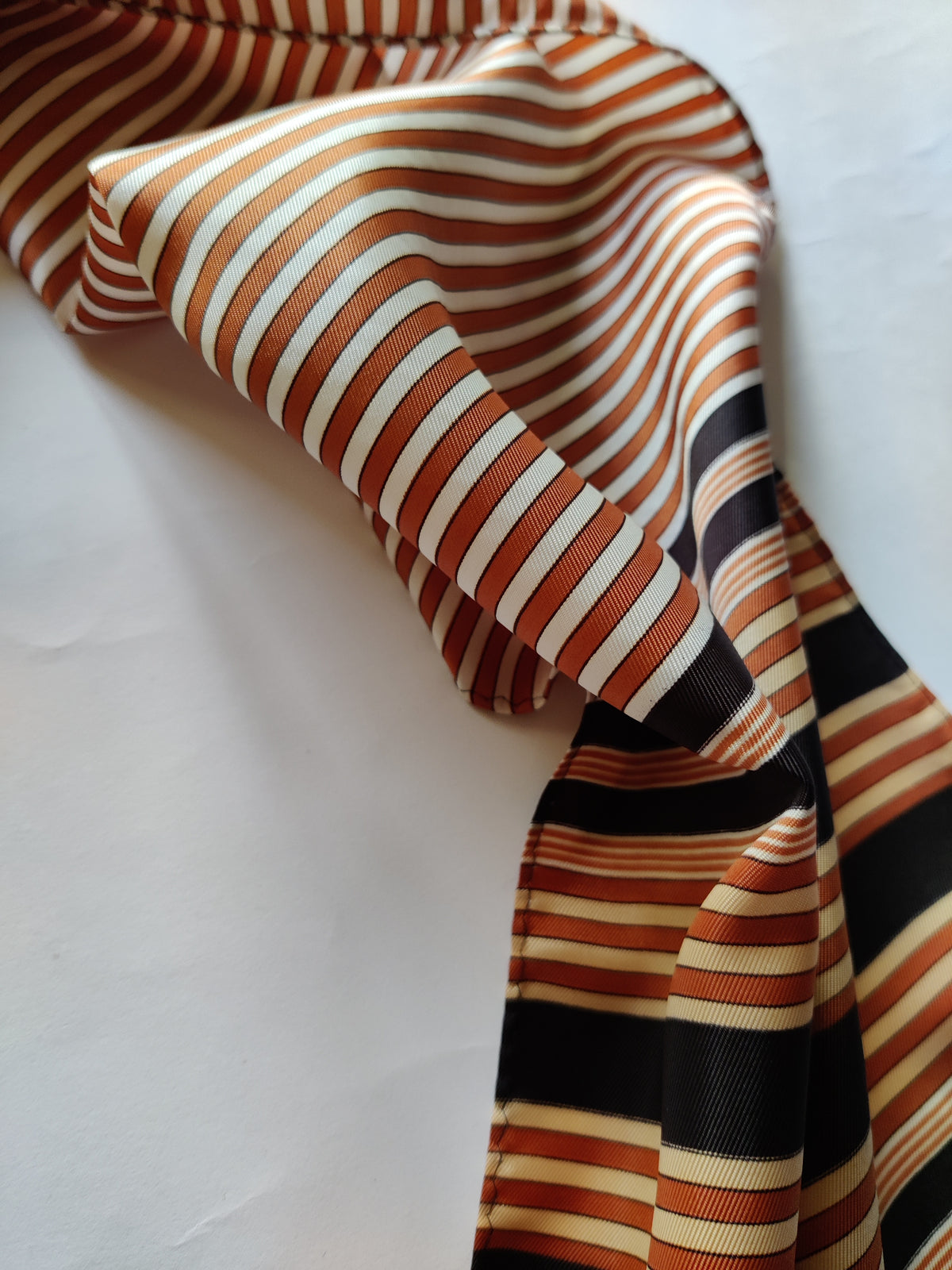 Vintage 1970s Japanese Acetate Striped Oblong Scarf