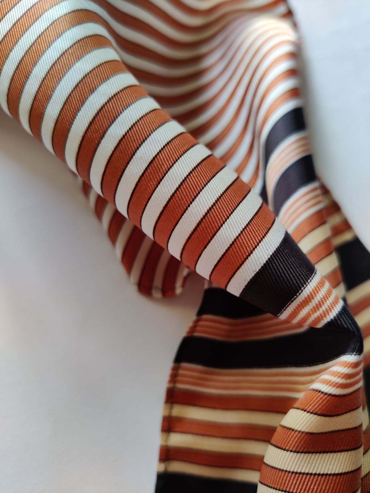 Vintage 1970s Japanese Acetate Striped Oblong Scarf