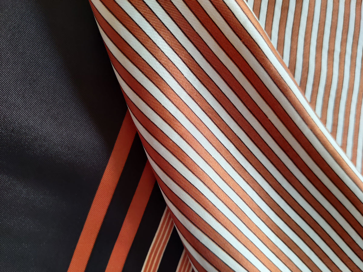 Vintage 1970s Japanese Acetate Striped Oblong Scarf
