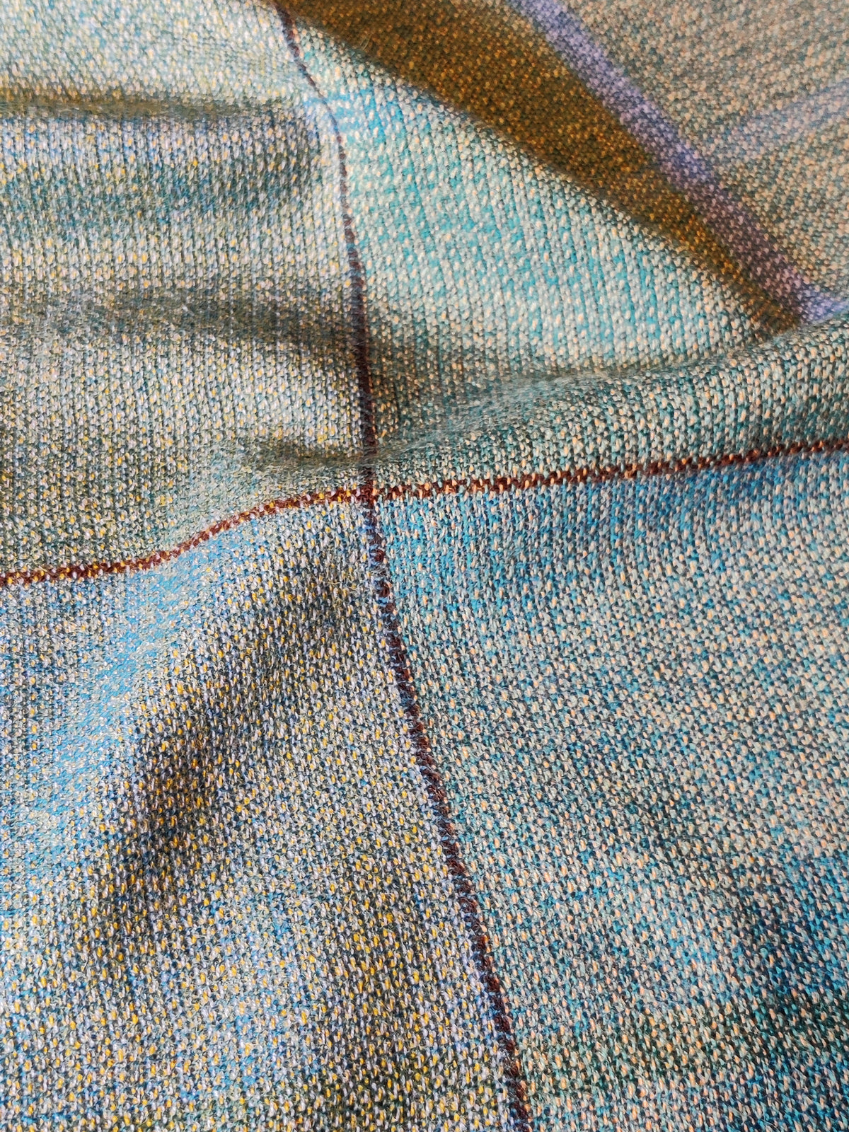 Vintage Scottish Pure Wool Fringed Square Scarf