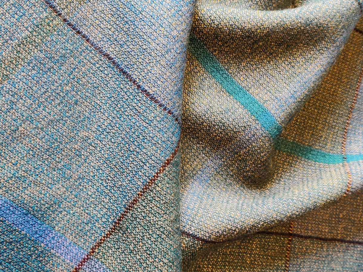 Vintage Scottish Pure Wool Fringed Square Scarf