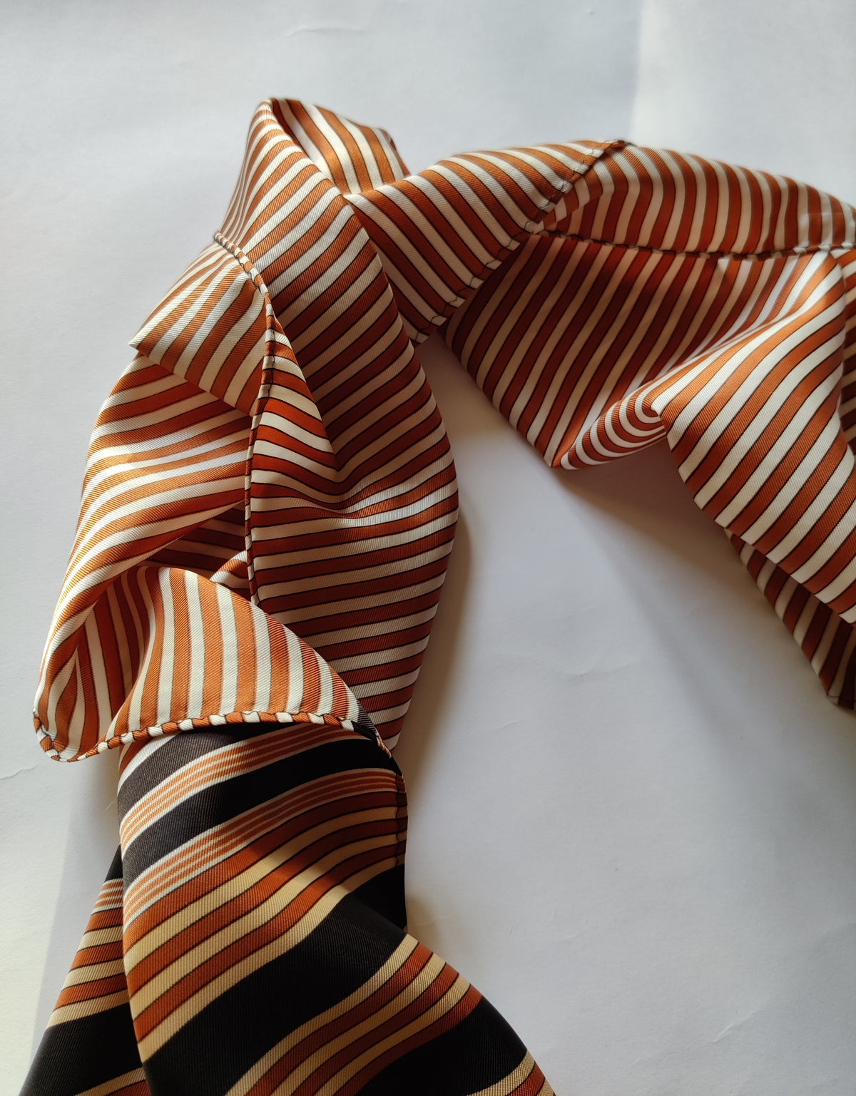Vintage 1970s Japanese Acetate Striped Oblong Scarf