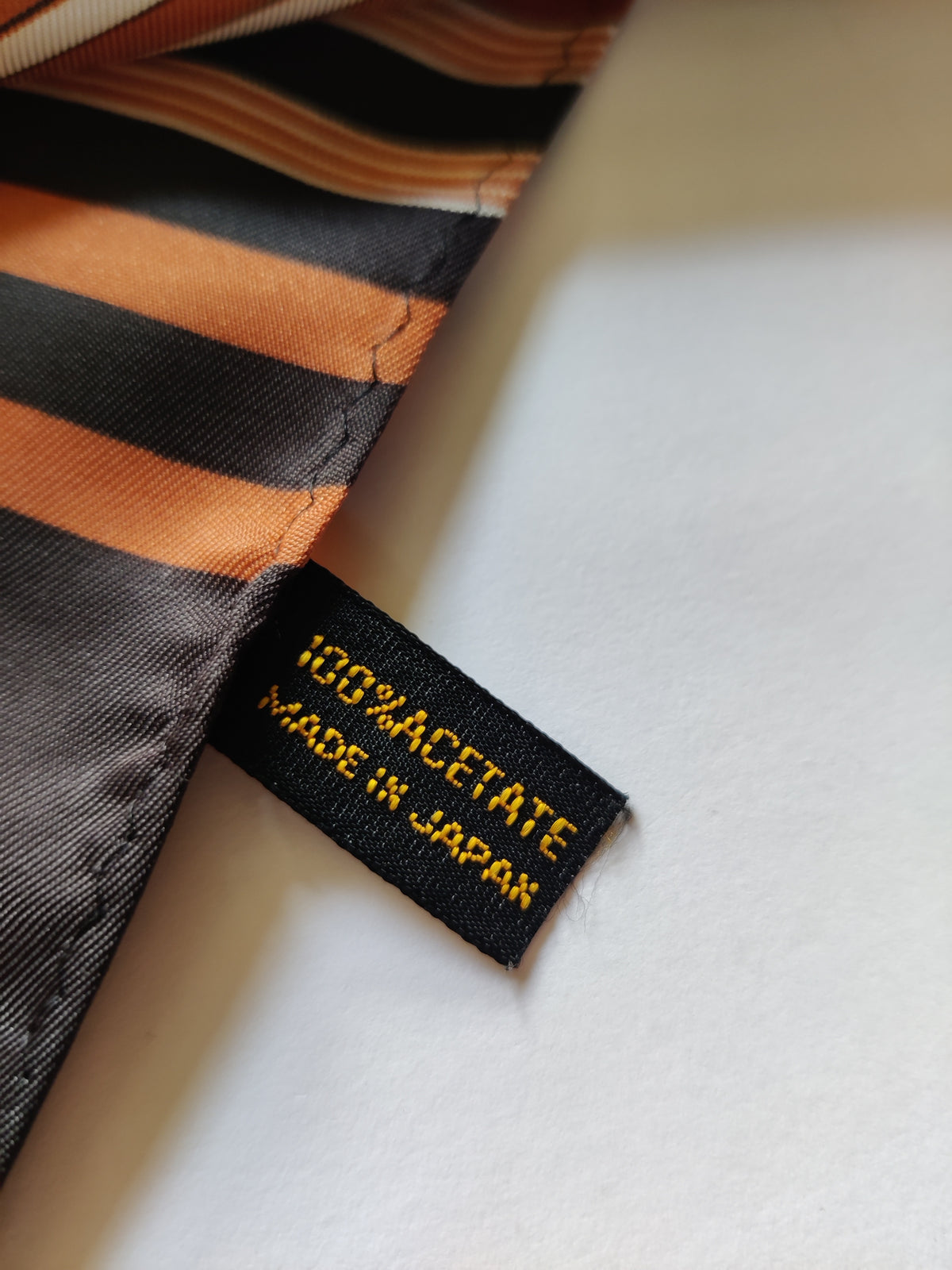 Vintage 1970s Japanese Acetate Striped Oblong Scarf