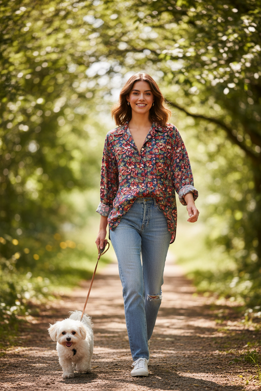 Vintage 'anenome' Liberty Shirt