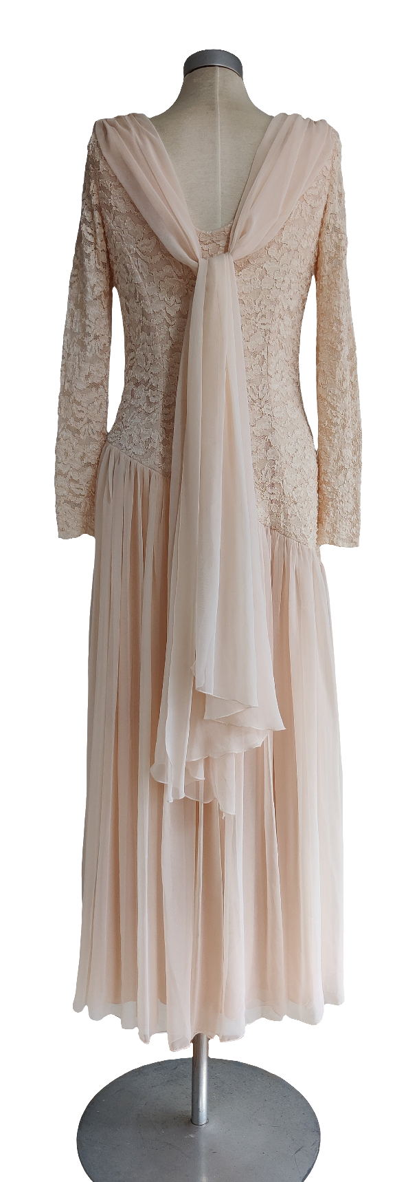 1970s/80s chiffon and lace dress