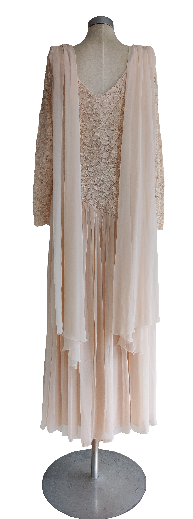 1970s/80s chiffon and lace dress