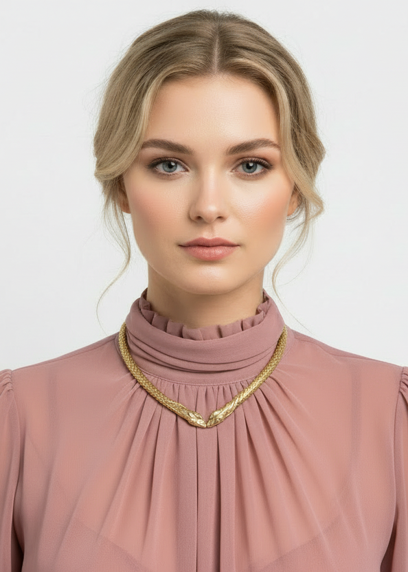 Vintage Snake Heads Necklace