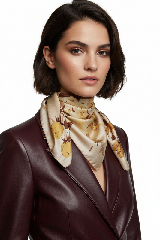 Vintage Italian Silk Floral Scarf