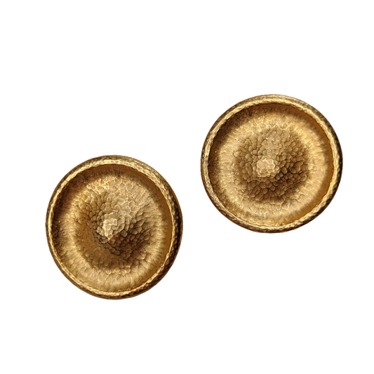 1980s Gold Disc Clip Earrings