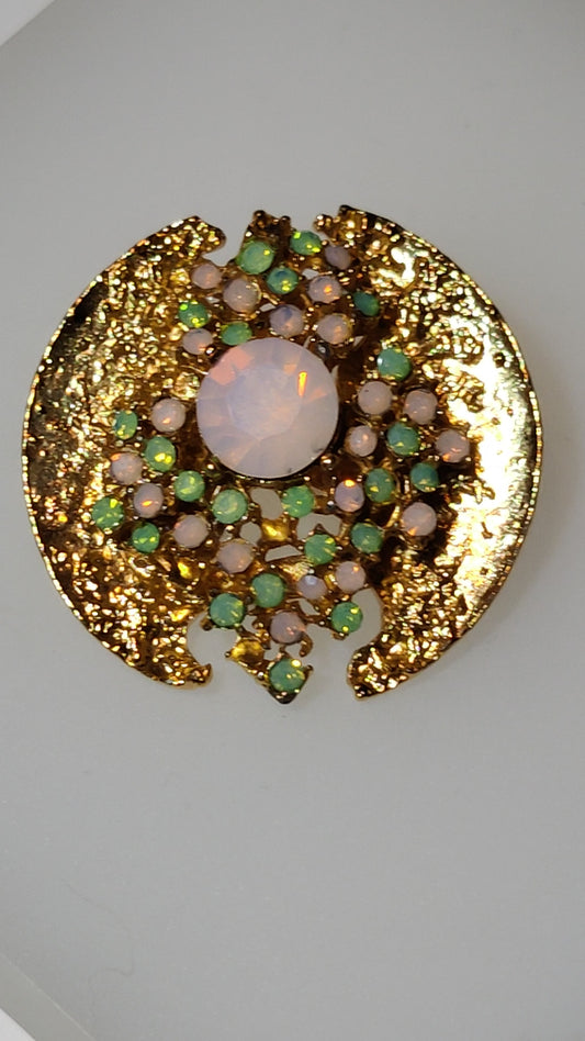 Vintage Pastel/Gold Brooch