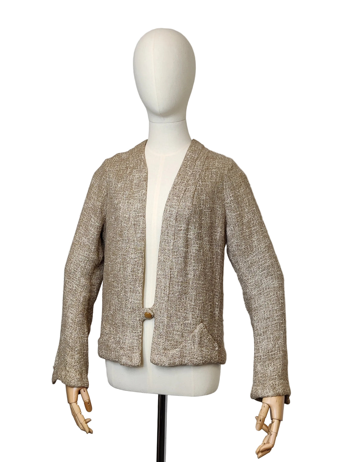 1930s Hand Tailored Art Deco Jacket with Weighted Hem