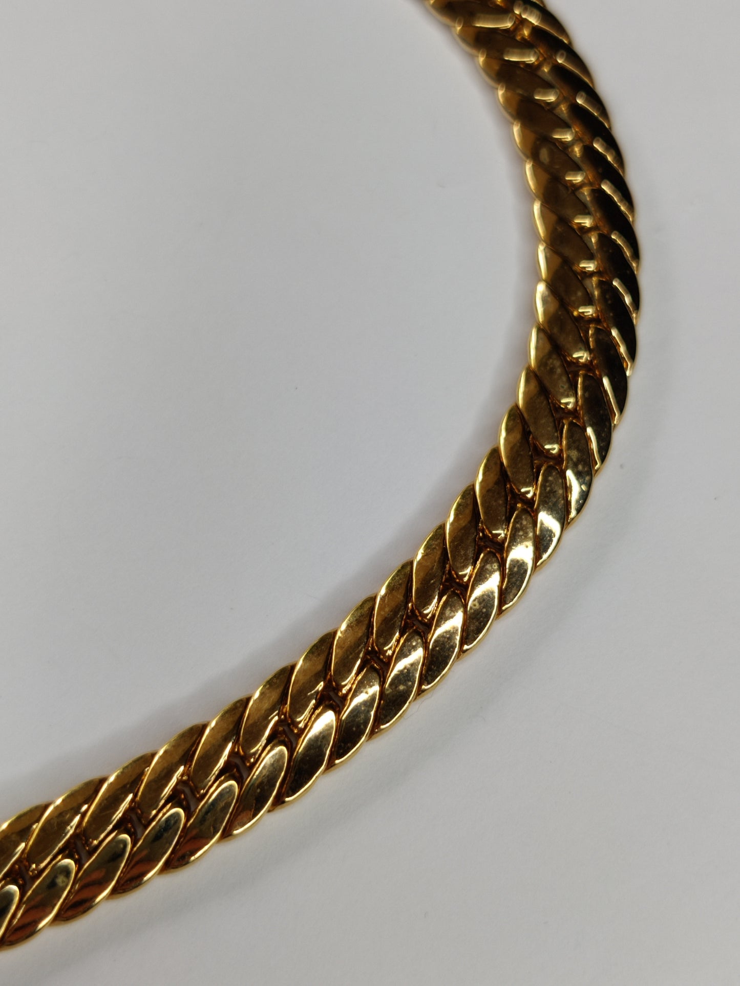 Vintage Flat Herringbone Curb Link Bracelet