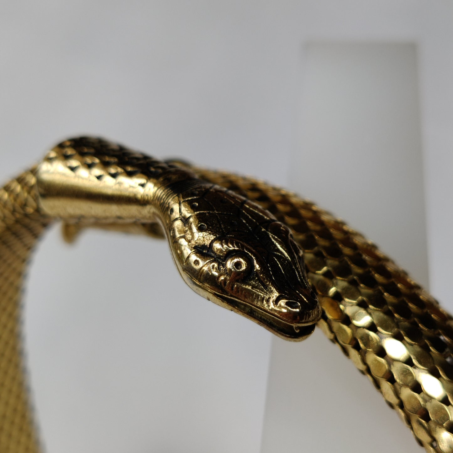 Vintage Whiting and Davis Gold Snake Necklace