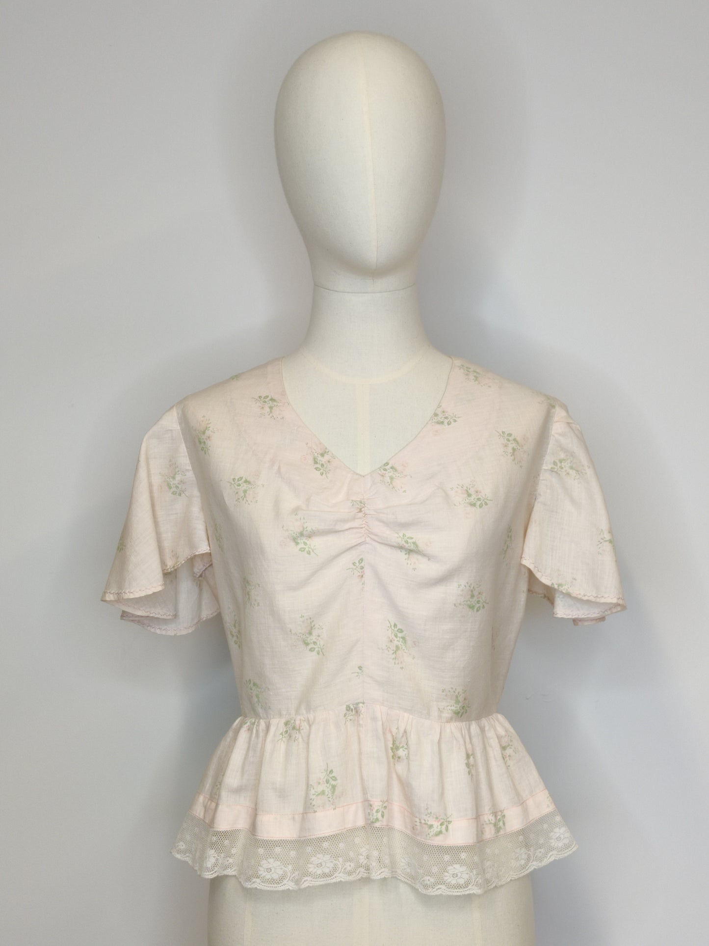 Antique Floral Cotton Bodice Top