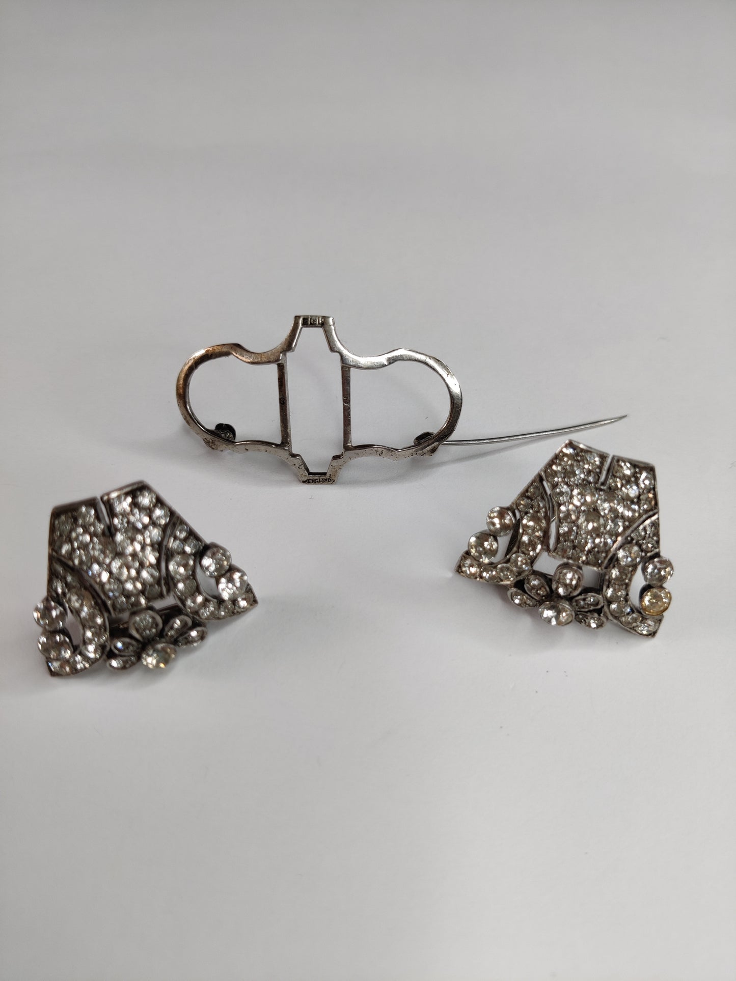 Ciro Art Deco Silver Duette Brooch