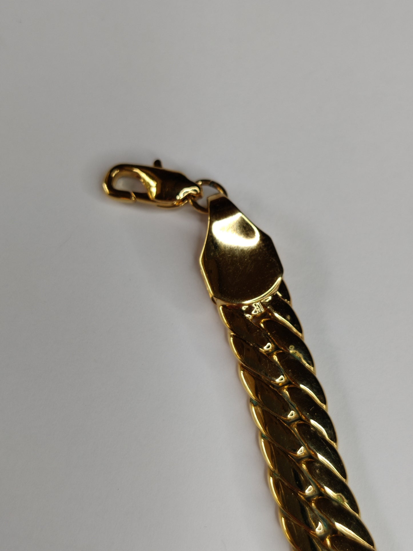 Vintage Flat Herringbone Curb Link Bracelet