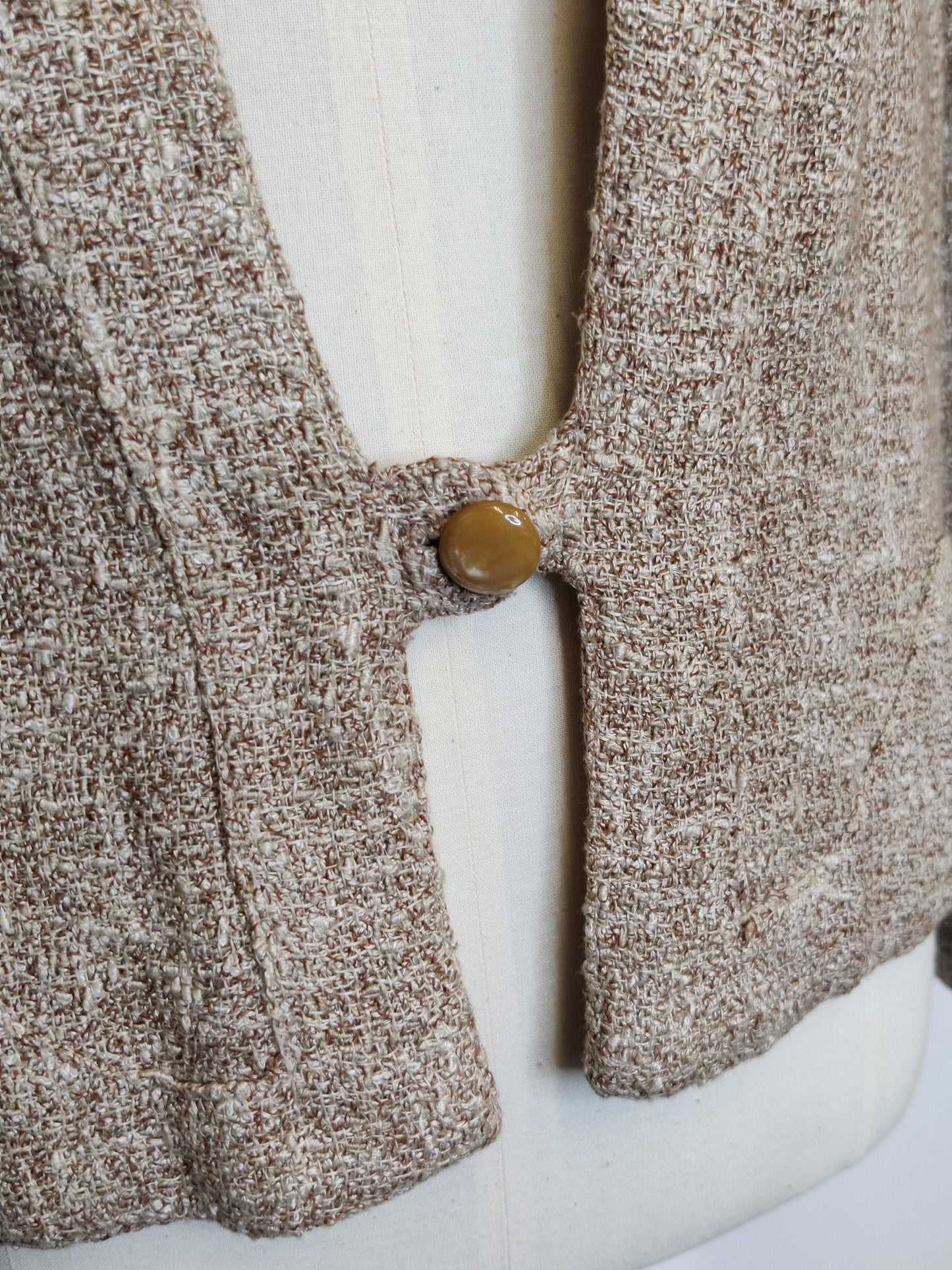 1930s Hand Tailored Art Deco Jacket with Weighted Hem