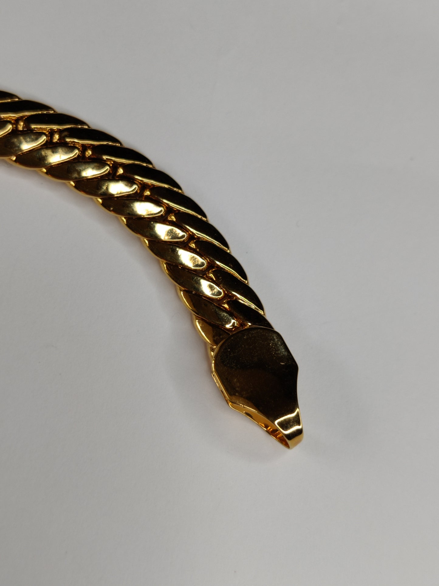 Vintage Flat Herringbone Curb Link Bracelet