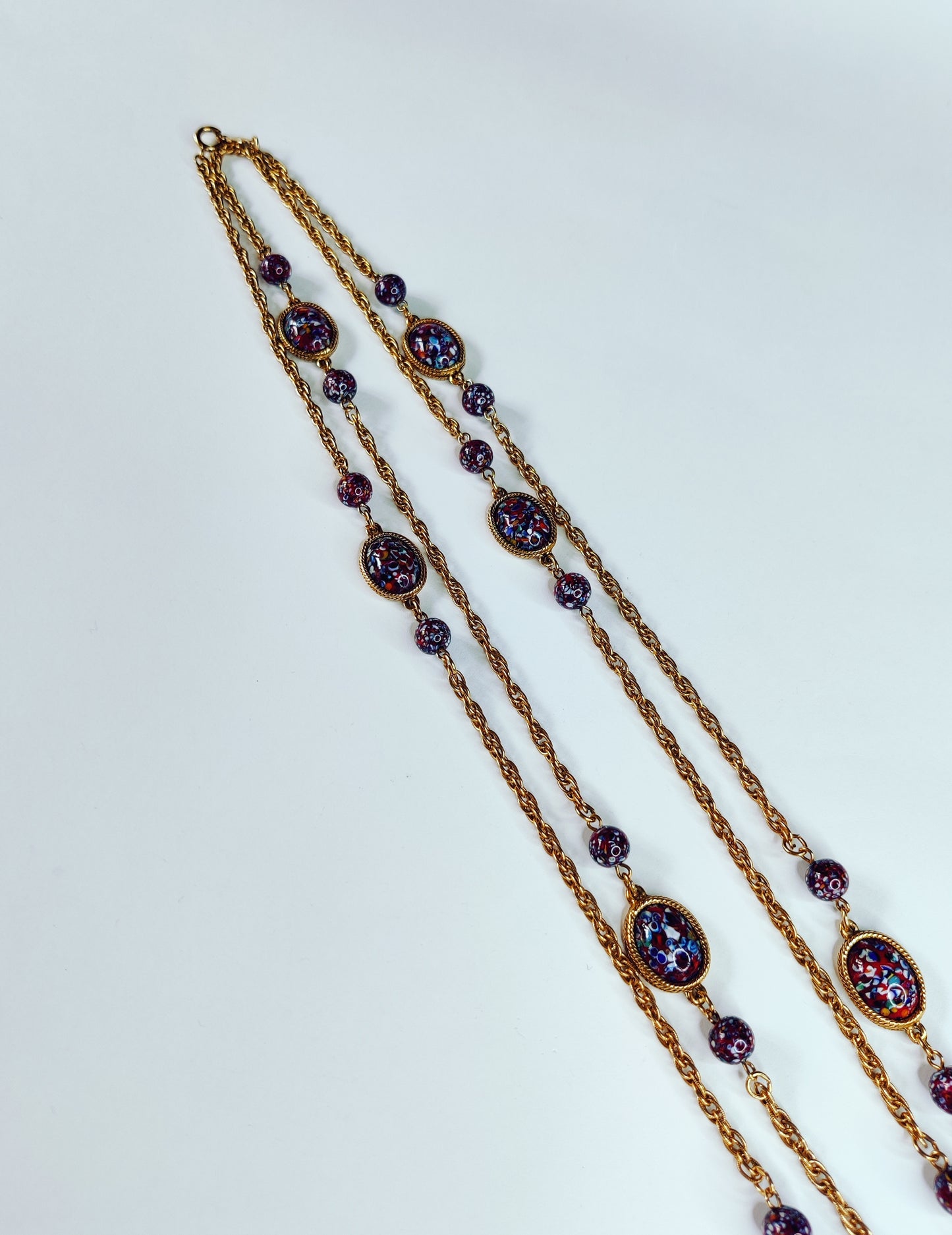 Vintage 1960s Accessocraft Glass Sautoir Necklace