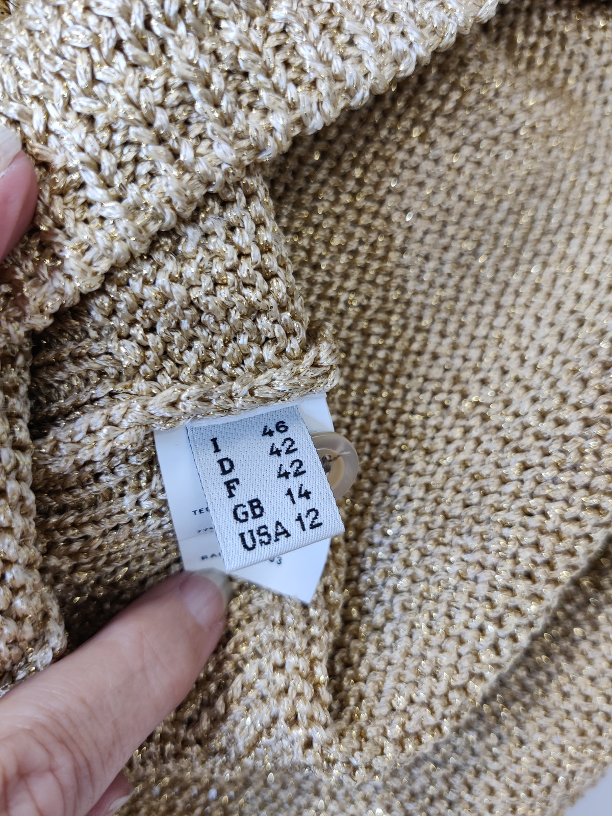 Vintage Moschino Cheap & Chic Gold Lurex Knitted Cardigan