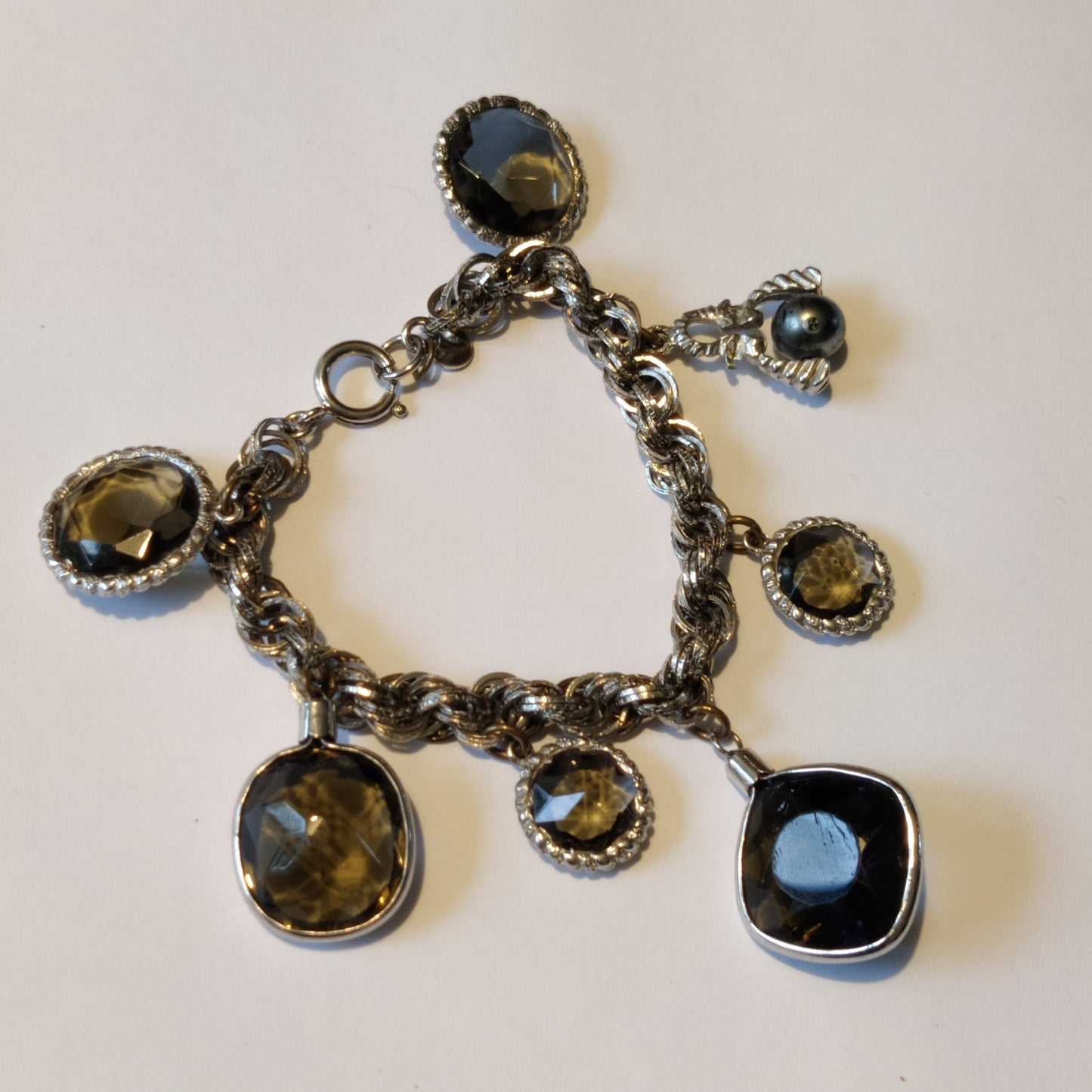 Vintage Glass Charm Bracelet