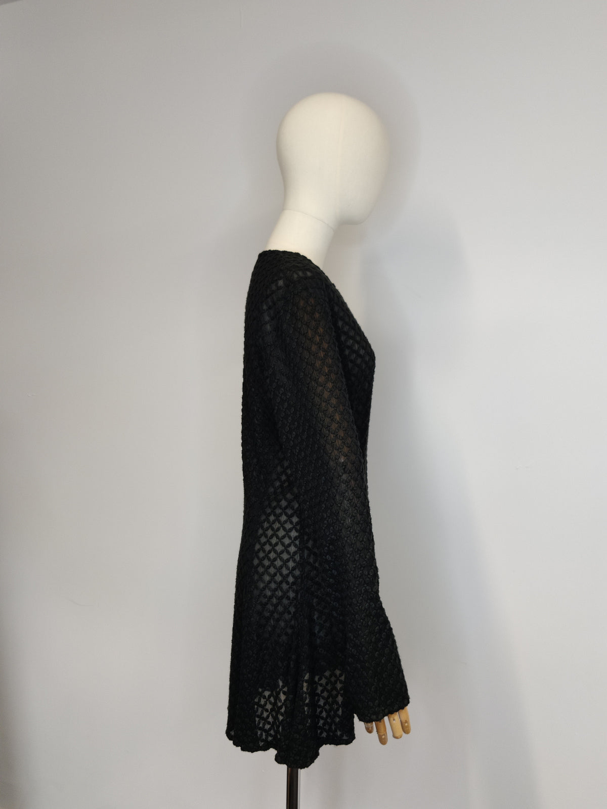 1990s GHOST (Sarne era) Black Devoire Peplum Jacket/Top